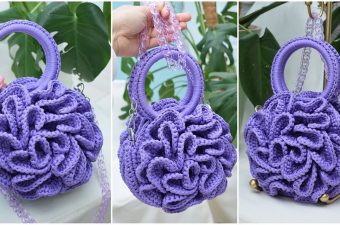 Crochet Peony Bag Featured - Embrace the beauty of nature with the artistry of crochet by creating your very own crochet peony bag.