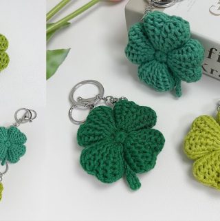 Four Leaf Clover Keychain Featured - In this tutorial, we'll delve into the enchanting world of crafting this crochet four leaf clover keychain.