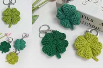 Four Leaf Clover Keychain Featured - In this tutorial, we'll delve into the enchanting world of crafting this crochet four leaf clover keychain.