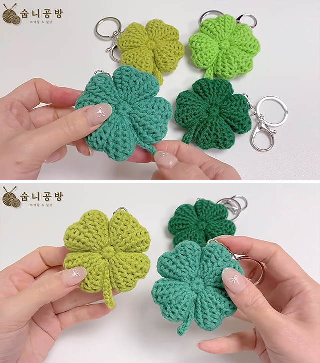 Four Leaf Clover Keychain Sided - In this tutorial, we'll delve into the enchanting world of crafting this crochet four leaf clover keychain.