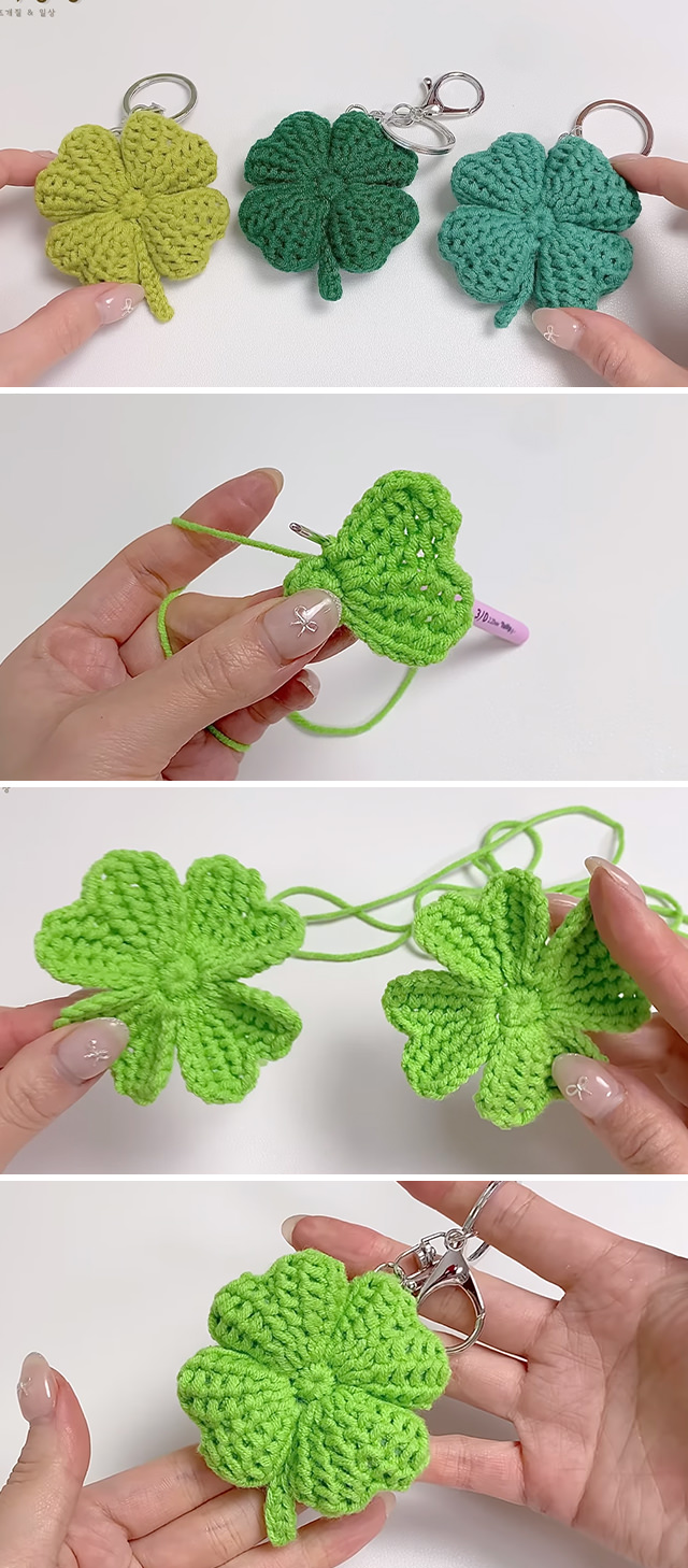 Four Leaf Clover Keychain Tutorial - In this tutorial, we'll delve into the enchanting world of crafting this crochet four leaf clover keychain.