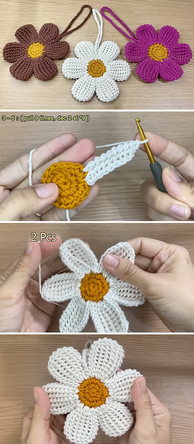 Crochet Flower Keychain Pattern - Crochet flower keychains are more than just functional accessories—they're delightful tokens of creativity. Compact, vibrant, and versatile, these handmade gems make excellent gifts or personal keepsakes.