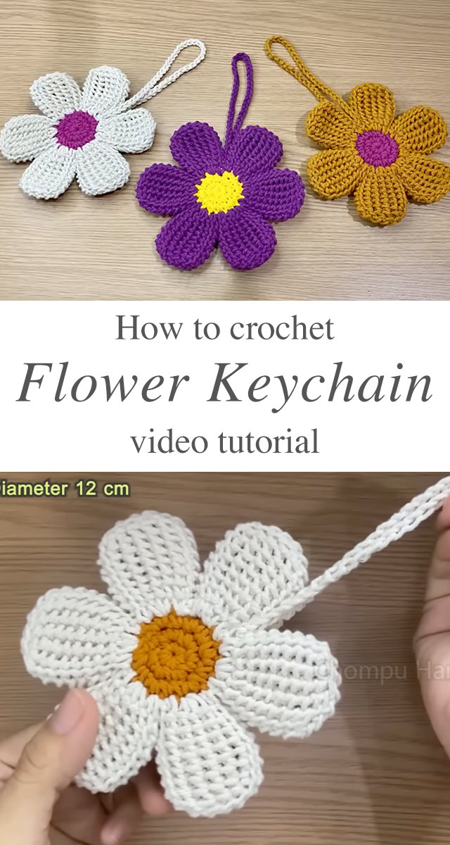 Crochet Flower Keychain - Crochet flower keychains are more than just functional accessories—they're delightful tokens of creativity. Compact, vibrant, and versatile, these handmade gems make excellent gifts or personal keepsakes.