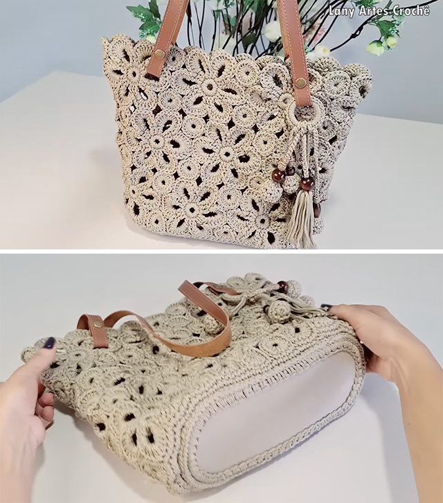 Crochet Flower Shaped Bag Sided - Crochet enthusiasts always seek their next creative project, and the crochet flower-shaped bag is a beautiful and practical endeavor.