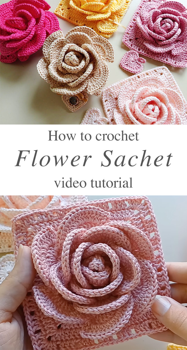 Crochet Flower Sachet - Handmade crafts are filled with love, and a crochet flower sachet is no exception.