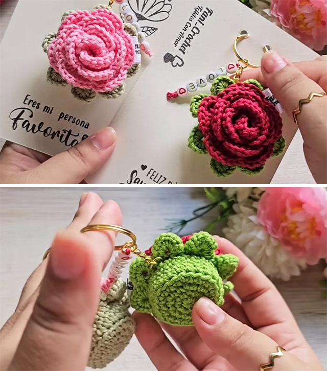 Crochet Mini Rose Sided - Crochet mini roses embody the beauty of nature while showcasing the charm of handmade craftsmanship.