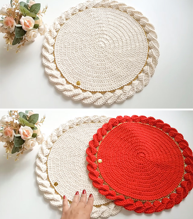 Crochet Placemat Sided - A beautifully handmade crochet placemat adds warmth, texture, and personality to your dining space.