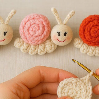 Crochet Snail Featured - Among the many adorable amigurumi projects, the crochet snail stands out for its playful appearance and simplicity.