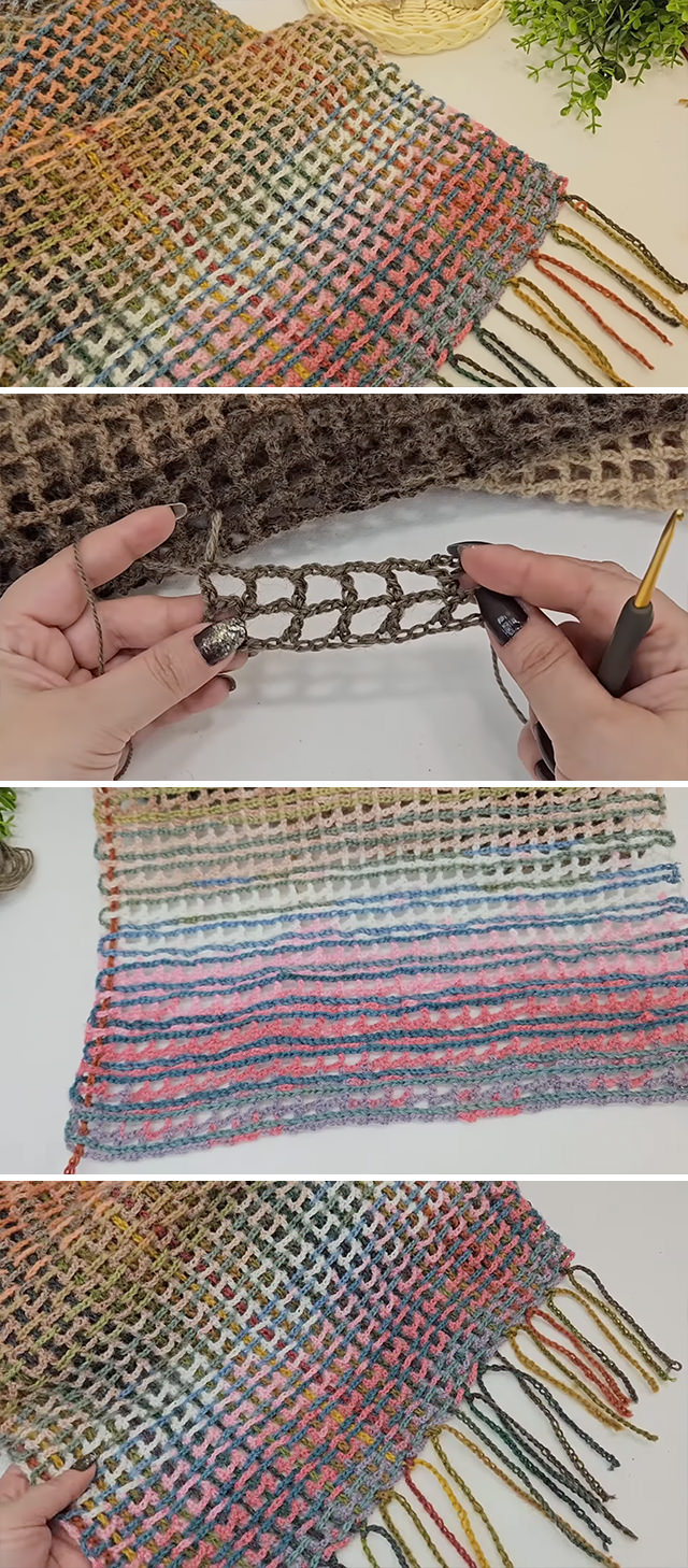 Crochet Woven-Looking Shawl Tutorial - The crochet woven-looking shawl is a project that combines the cozy feel of crochet with the sleek appeal of woven fabric. There’s something undeniably captivating about a crochet piece that looks woven.