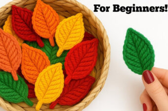 Crochet 3d Leaves Featured - Crochet 3D leaves are one of those charming little motifs that instantly elevate any handmade creation.
