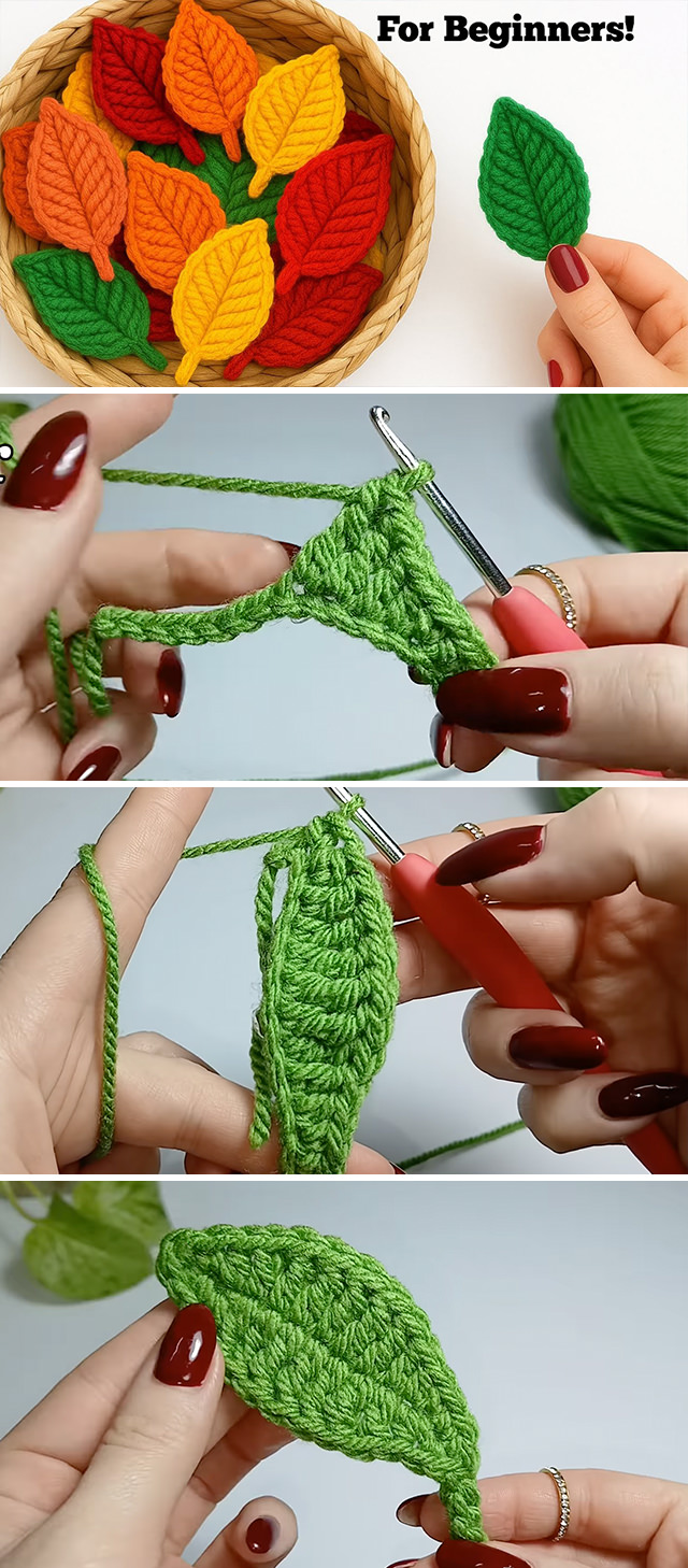 Crochet 3d Leaves Pattern - Crochet 3D leaves are one of those charming little motifs that instantly elevate any handmade creation.