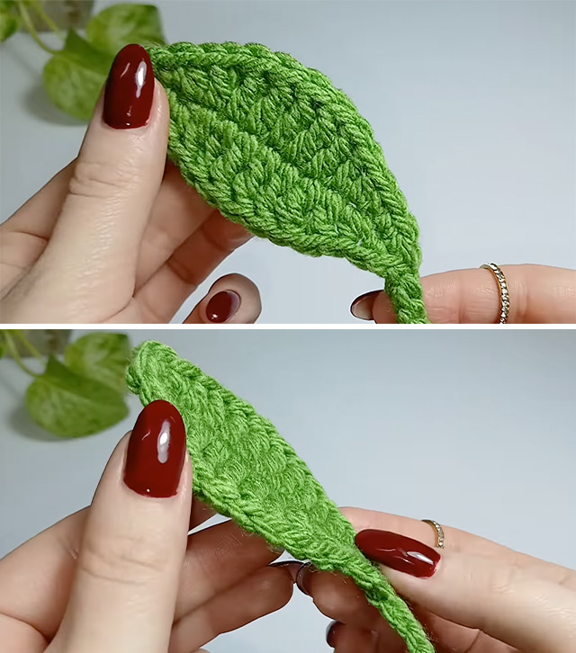 Crochet 3d Leaves Sided - Crochet 3D leaves are one of those charming little motifs that instantly elevate any handmade creation.