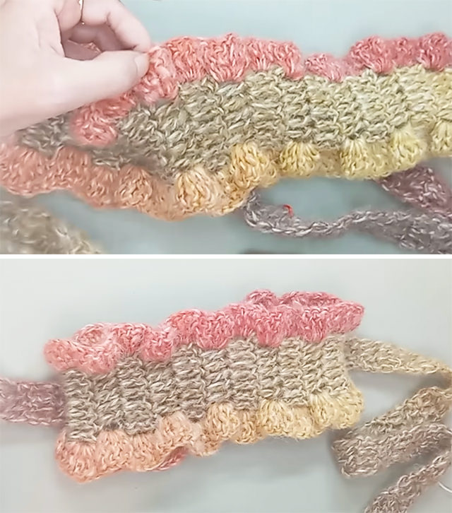Crochet Sophie Scarf Sided - The crochet Sophie scarf is more than a simple accessory. It is a delicate interplay of texture and movement. A soft cascade of ruffles. A piece that feels nostalgic yet refreshingly modern.