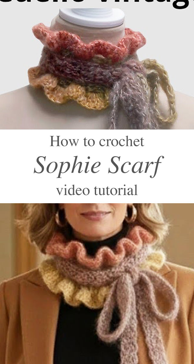 Crochet Sophie Scarf - The crochet Sophie scarf is more than a simple accessory. It is a delicate interplay of texture and movement. A soft cascade of ruffles. A piece that feels nostalgic yet refreshingly modern.